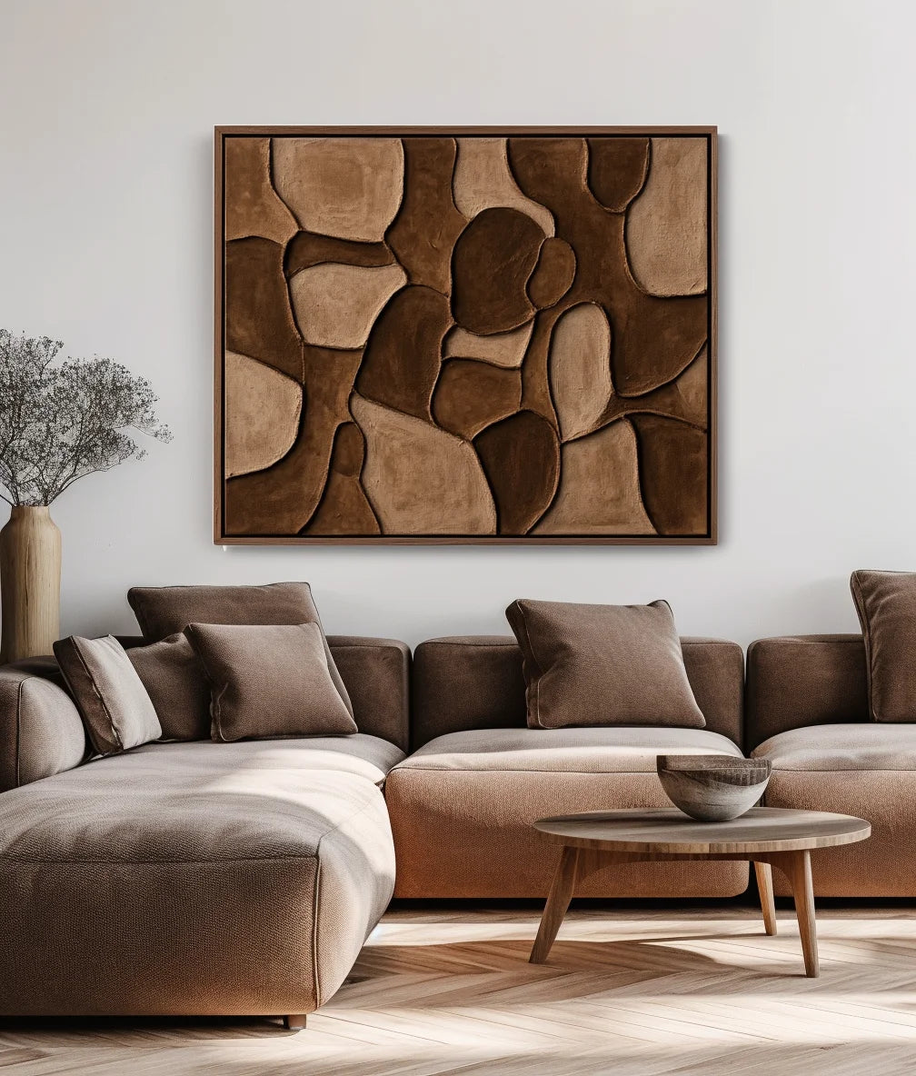 Multicolor Earthen Harmony Abstract Canvas - Artwallpainting