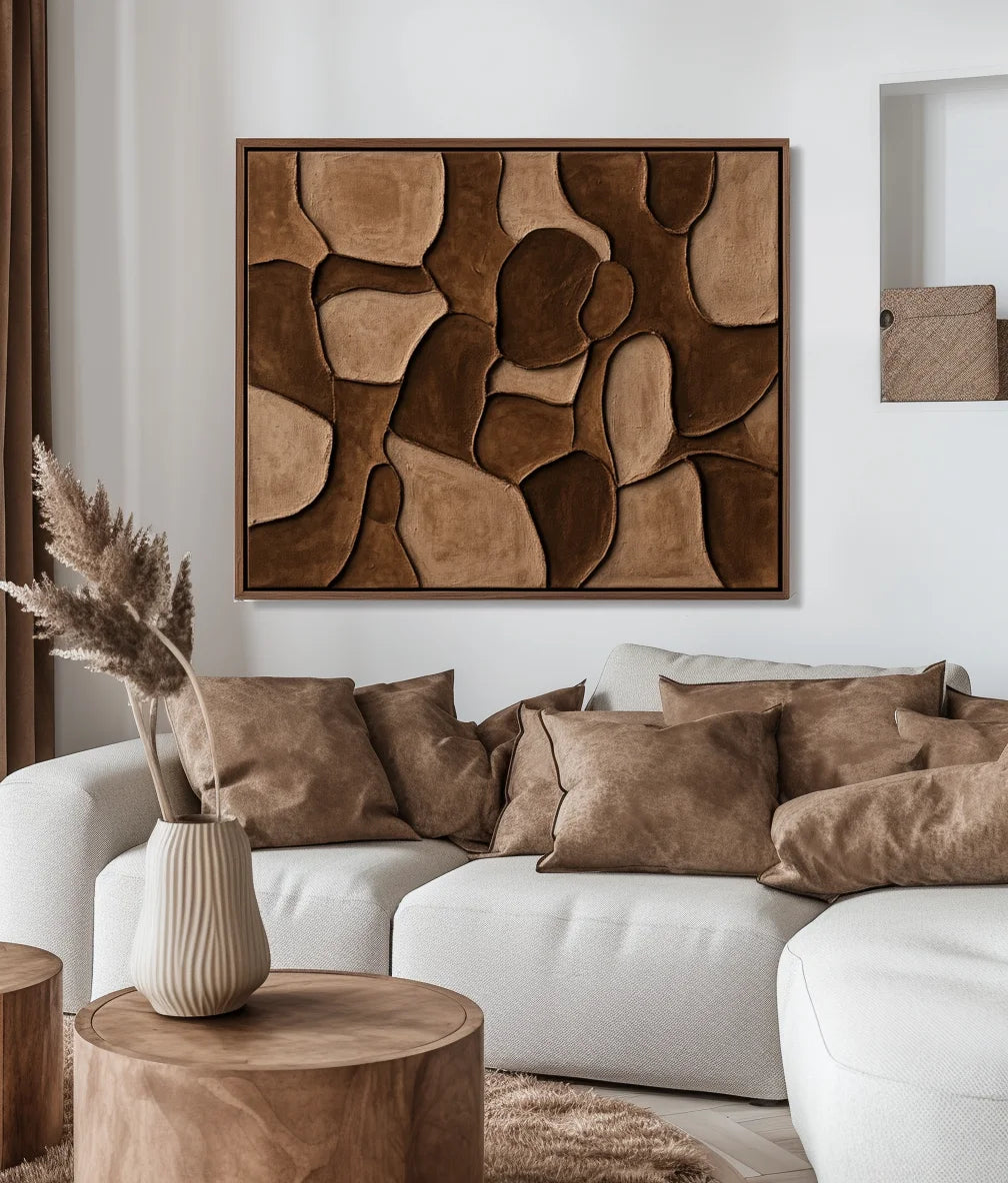 Multicolor Earthen Harmony Abstract Canvas - Artwallpainting