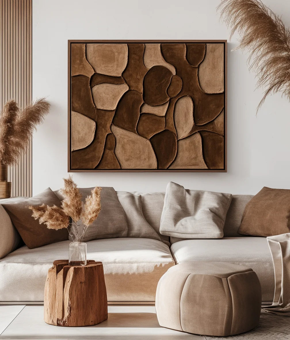 Multicolor Earthen Harmony Abstract Canvas - Artwallpainting