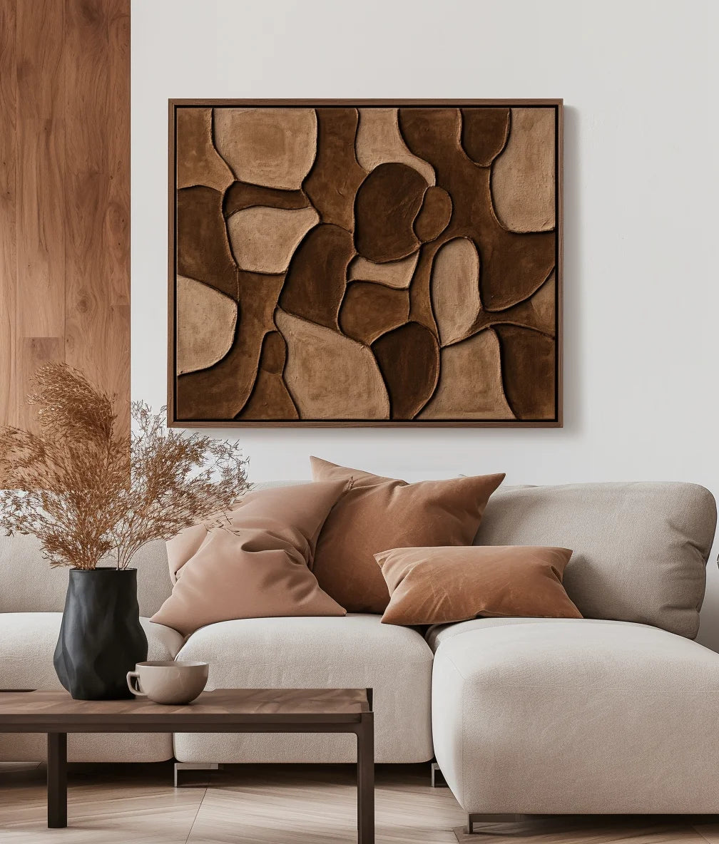 Multicolor Earthen Harmony Abstract Canvas - Artwallpainting