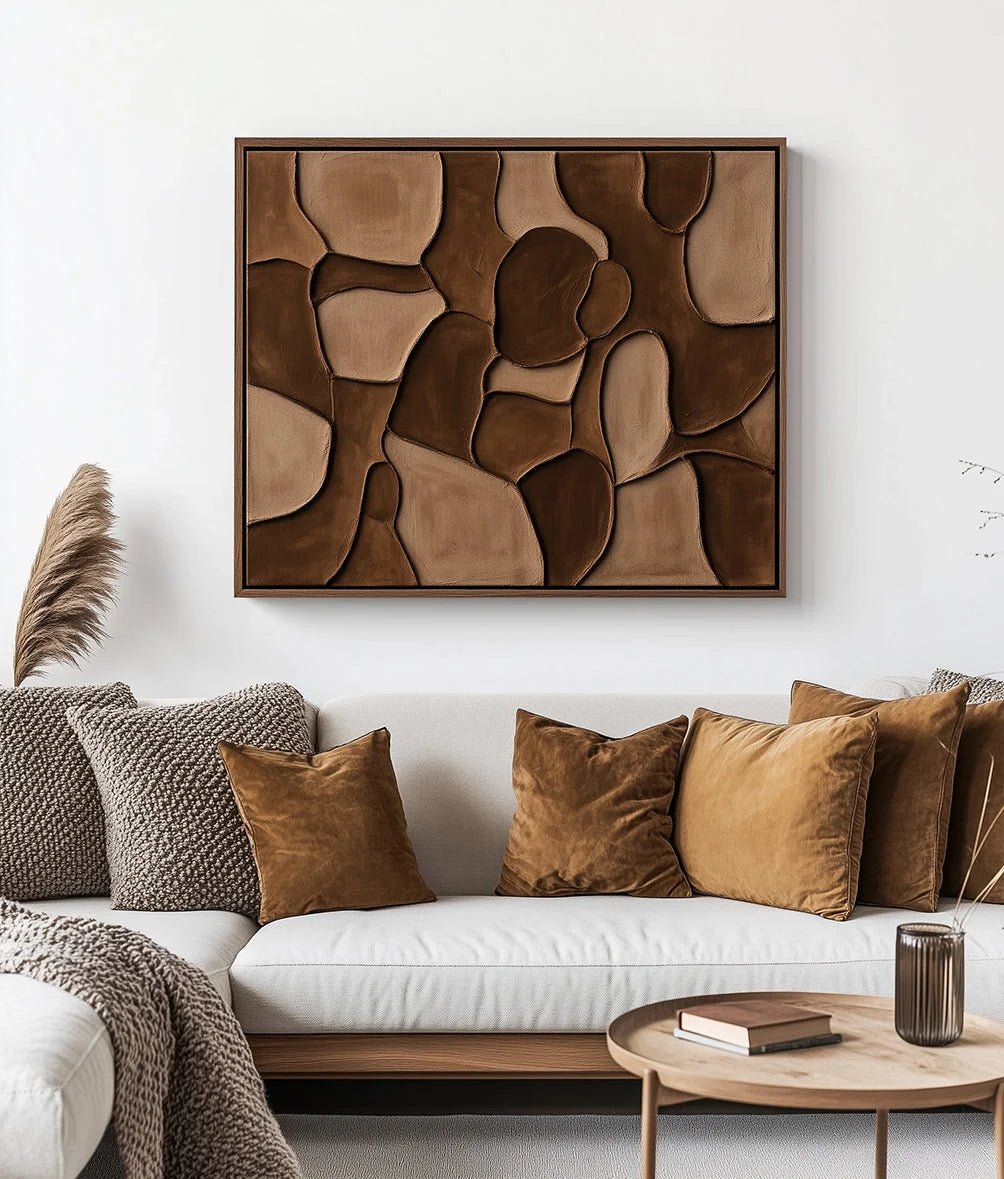 Multicolor Earthen Harmony Abstract Canvas - Artwallpainting