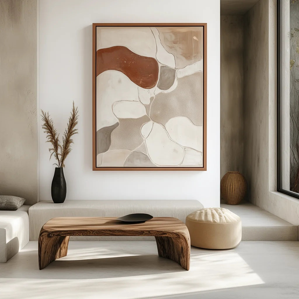Multicolor Earthen Harmony-Modern Minimalist Wabi-Sabi Style Abstract Wall Art - Artwallpainting