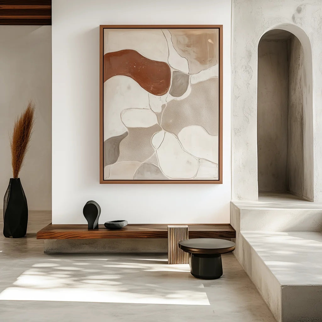 Multicolor Earthen Harmony-Modern Minimalist Wabi-Sabi Style Abstract Wall Art - Artwallpainting