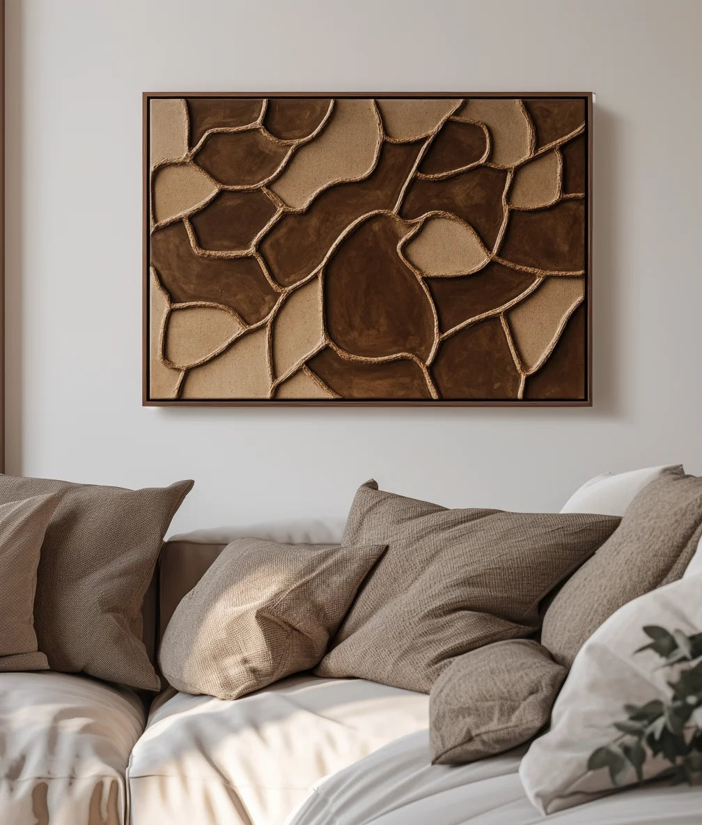 Multicolor Earthen Mosaic-Geometric Abstract Wall Art Featuring Earth Mosaic - Artwallpainting