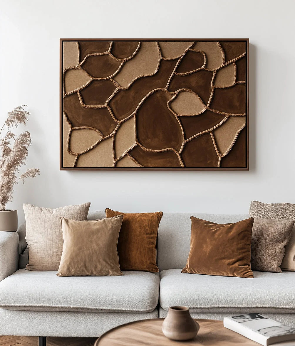 Multicolor Earthen Mosaic-Geometric Abstract Wall Art Featuring Earth Mosaic - Artwallpainting