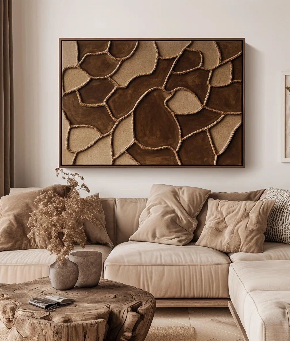 Multicolor Earthen Mosaic-Geometric Abstract Wall Art Featuring Earth Mosaic - Artwallpainting