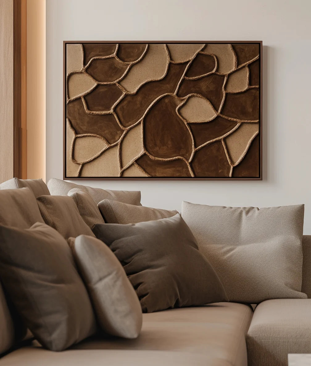 Multicolor Earthen Mosaic-Geometric Abstract Wall Art Featuring Earth Mosaic - Artwallpainting