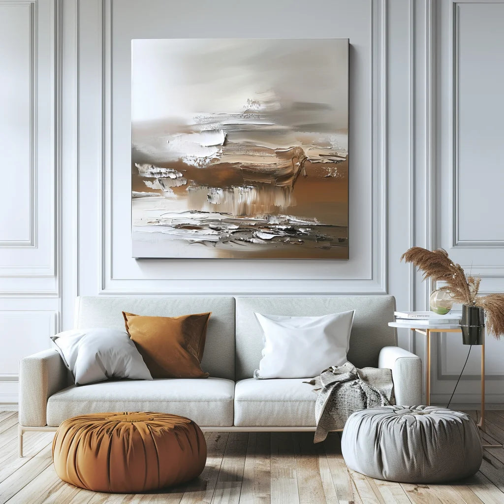 Multicolor Earthen Symphony-Indoor Or Living Room Warm Brown Natural Abstract Wall Art - Artwallpainting