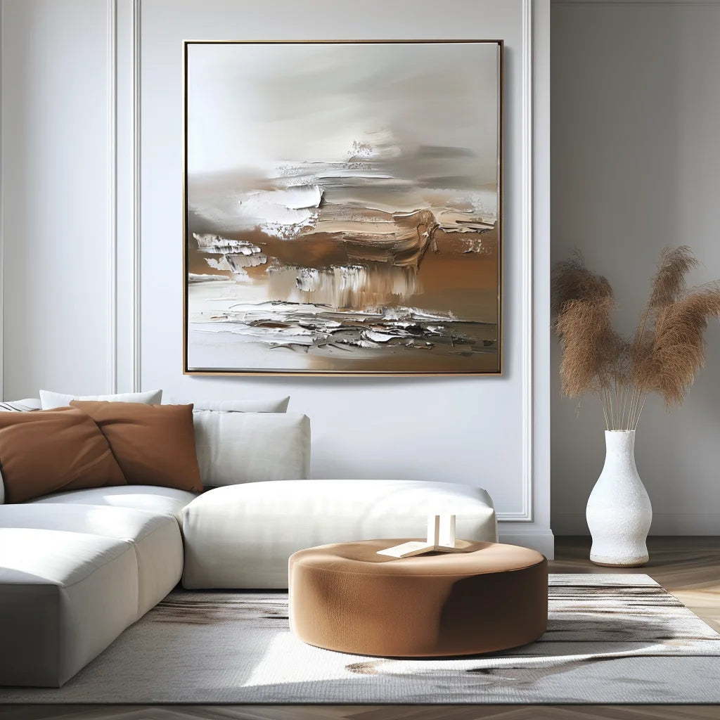 Multicolor Earthen Symphony-Indoor Or Living Room Warm Brown Natural Abstract Wall Art - Artwallpainting