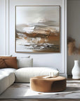 Multicolor Earthen Symphony-Indoor Or Living Room Warm Brown Natural Abstract Wall Art - Artwallpainting