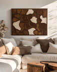 Multicolor Earthen Veins Weave-Modern Living Room Or Bedroom Decoration With Three-Dimensional Irregular Block Abstract Wall Art - Artwallpainting