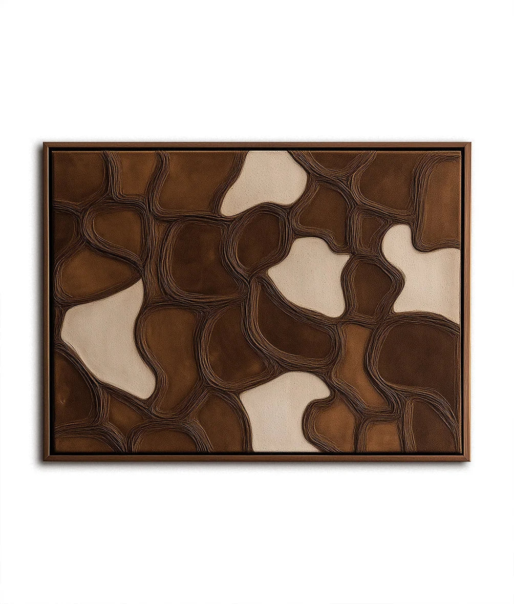 Multicolor Earthen Veins Weave-Modern Living Room Or Bedroom Decoration With Three-Dimensional Irregular Block Abstract Wall Art - Artwallpainting