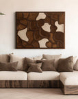 Multicolor Earthen Veins Weave-Modern Living Room Or Bedroom Decoration With Three-Dimensional Irregular Block Abstract Wall Art - Artwallpainting