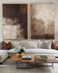 Multicolor Earthy Elegance Abstract Diptych Set Of 2 - Artwallpainting