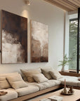 Multicolor Earthy Elegance Abstract Diptych Set Of 2 - Artwallpainting