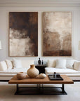Multicolor Earthy Elegance Abstract Diptych Set Of 2 - Artwallpainting