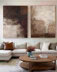Multicolor Earthy Elegance Abstract Diptych Set Of 2 - Artwallpainting