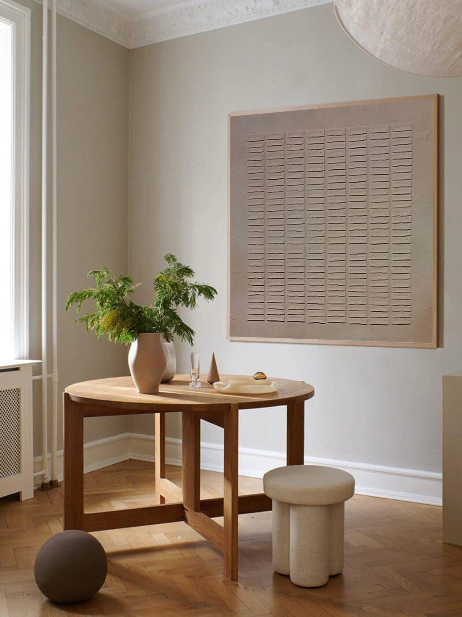 Multicolor Earthy Grid Textured Canvas - Artwallpainting