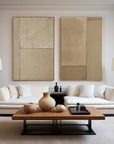 Multicolor Earthy Simplicity Neutral Textured Canvas Duo Set Of 2 - Artwallpainting