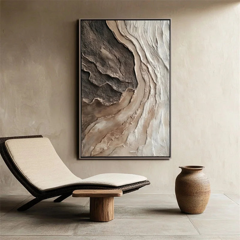 Multicolor Earthy Textured Abstract Wall Art For Modern Home Decor - Artwallpainting