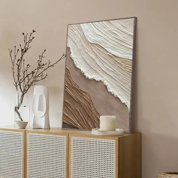Multicolor Earthy Textured Abstract Wall Art - Artwallpainting