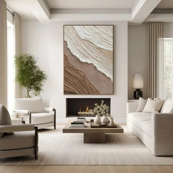 Multicolor Earthy Textured Abstract Wall Art - Artwallpainting