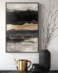 Multicolor Ebon Drift - Vertical Abstract Textured Landscape Painting - Artwallpainting