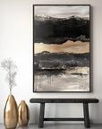 Multicolor Ebon Drift - Vertical Abstract Textured Landscape Painting - Artwallpainting