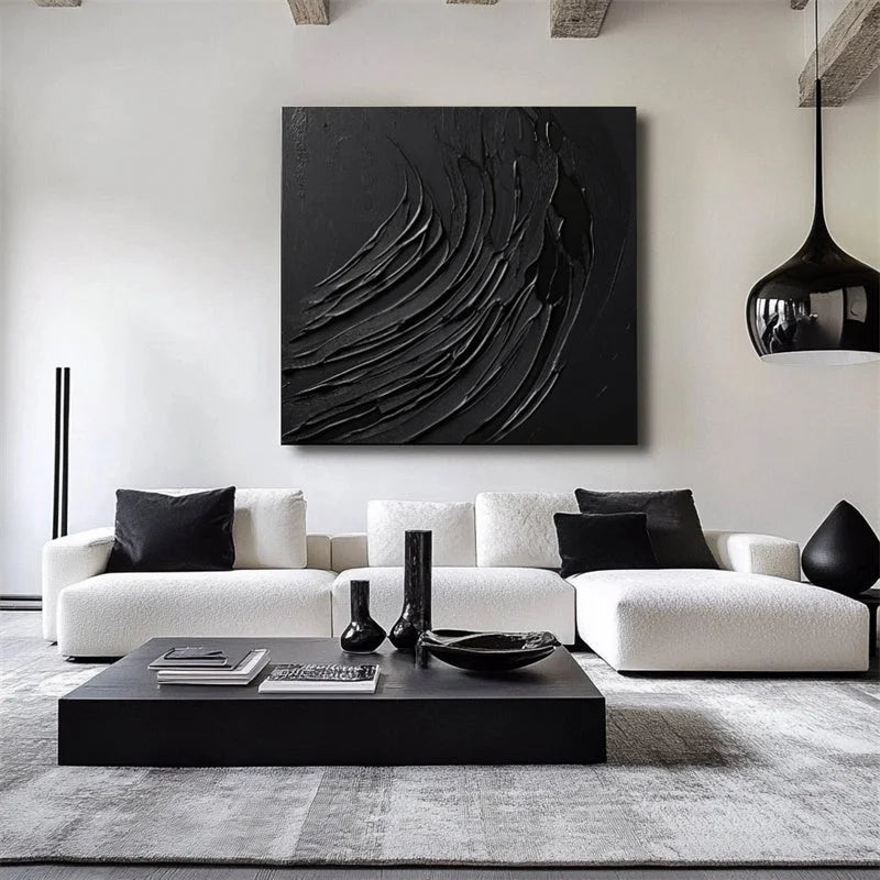Multicolor Ebony Flow Textured Canvas Art - Artwallpainting