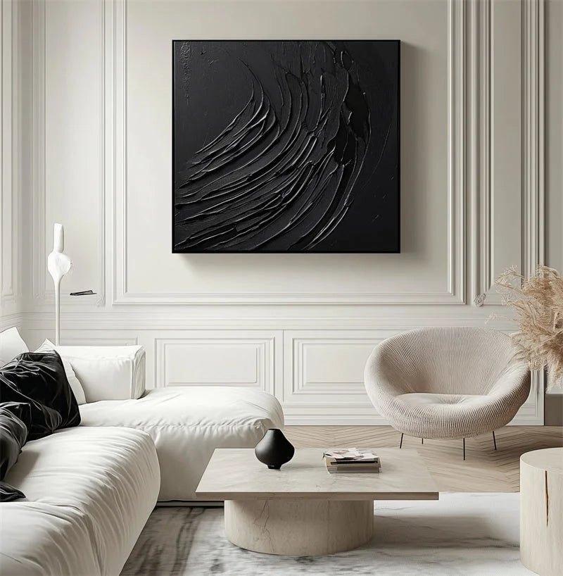 Multicolor Ebony Flow Textured Canvas Art - Artwallpainting