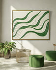 Multicolor Echo Drift - Abstract Oil Painting For Wavy Line Modern Wall Art - Artwallpainting