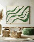 Multicolor Echo Drift - Abstract Oil Painting For Wavy Line Modern Wall Art - Artwallpainting