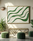 Multicolor Echo Drift - Abstract Oil Painting For Wavy Line Modern Wall Art - Artwallpainting
