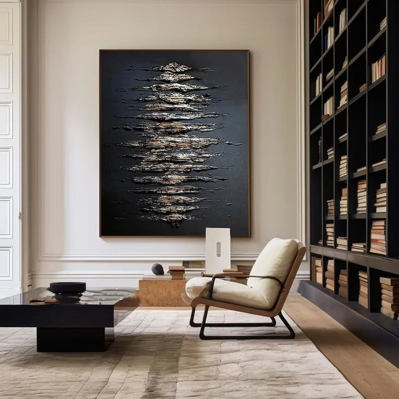 Multicolor Echoes Of Depth-Modern Minimalist Space Focus Abstract Wall Art - Artwallpainting