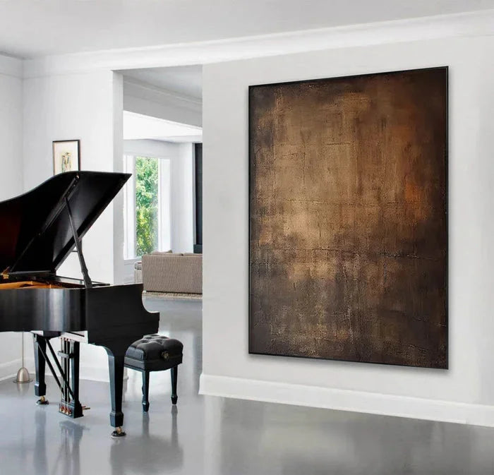 Multicolor Echoes Of Earth - Minimalist Dark Textured Abstract Oil Painting - Artwallpainting