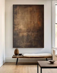 Multicolor Echoes Of Earth - Minimalist Dark Textured Abstract Oil Painting - Artwallpainting