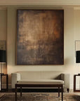 Multicolor Echoes Of Earth - Minimalist Dark Textured Abstract Oil Painting - Artwallpainting