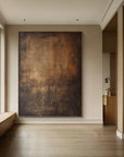 Multicolor Echoes Of Earth - Minimalist Dark Textured Abstract Oil Painting - Artwallpainting