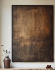 Multicolor Echoes Of Earth - Minimalist Dark Textured Abstract Oil Painting - Artwallpainting