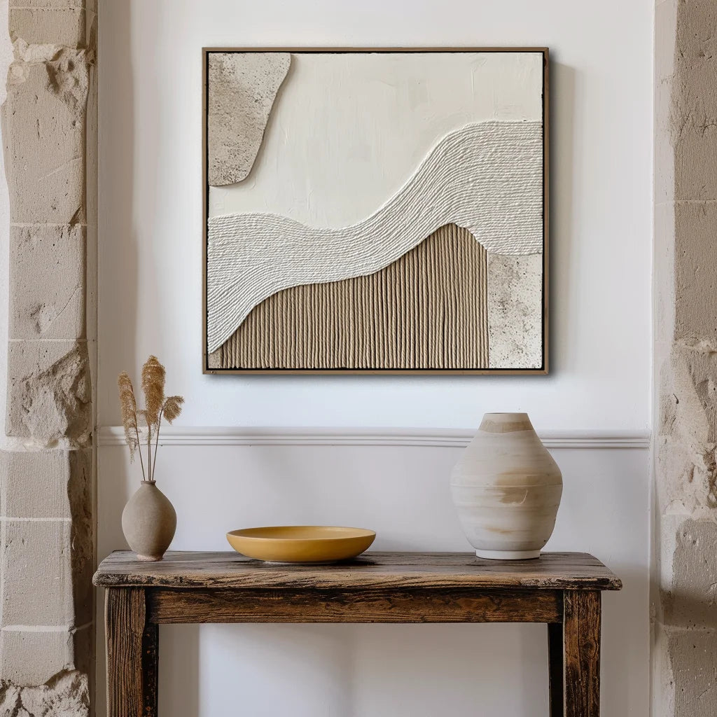 Multicolor Echoes Of Earth-Modern Abstract Style Ridge Texture Wall Art - Artwallpainting