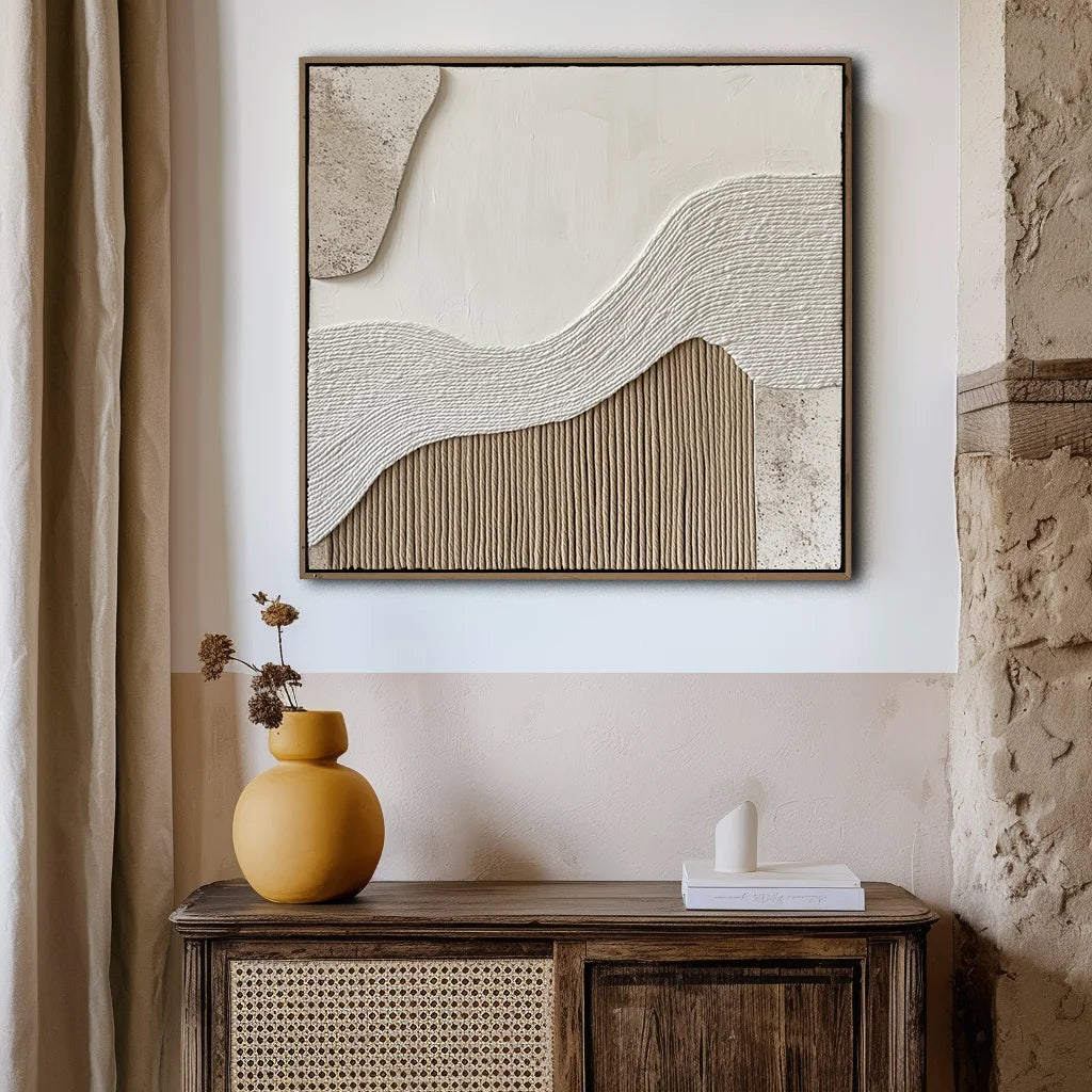 Multicolor Echoes Of Earth-Modern Abstract Style Ridge Texture Wall Art - Artwallpainting