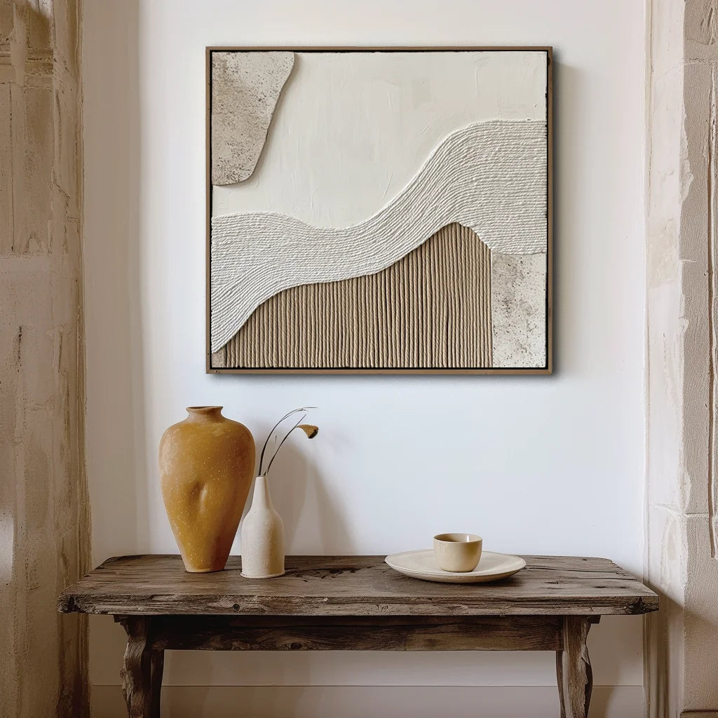 Multicolor Echoes Of Earth-Modern Abstract Style Ridge Texture Wall Art - Artwallpainting