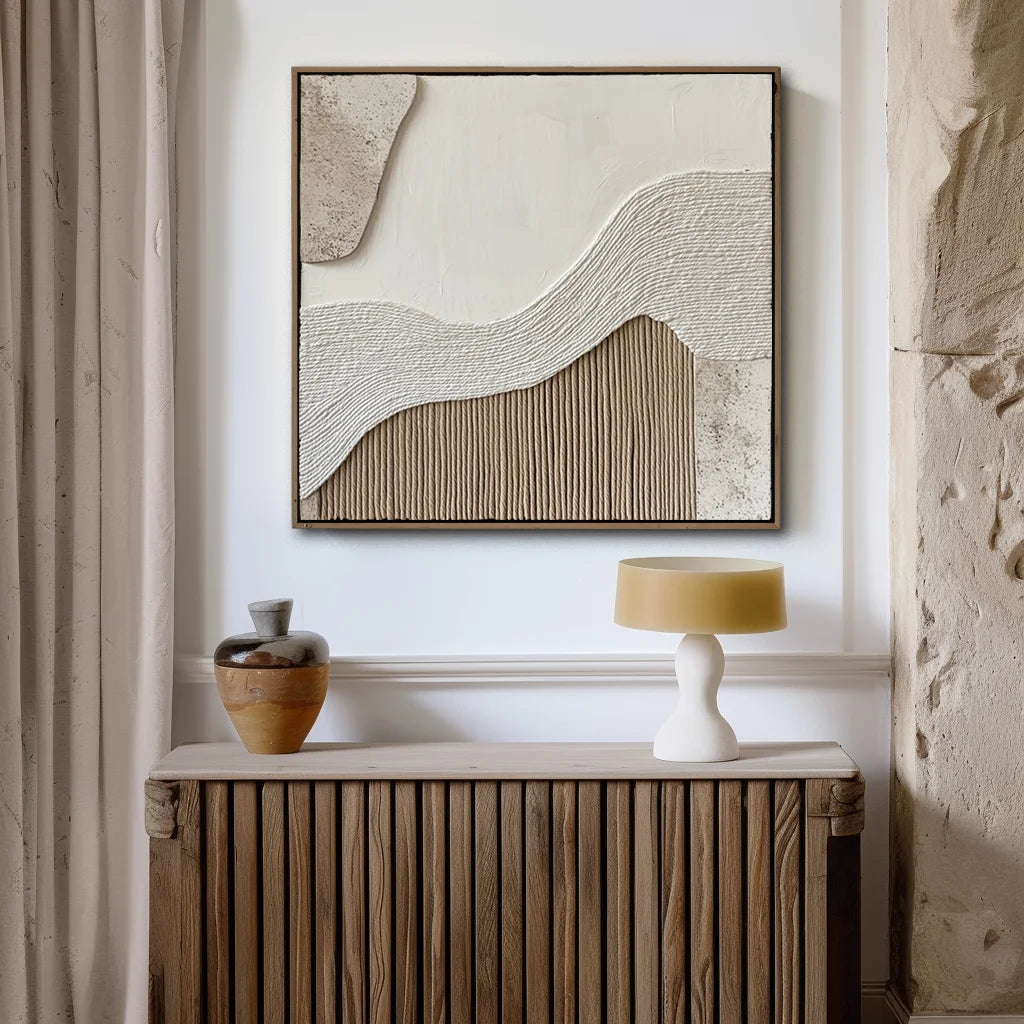 Multicolor Echoes Of Earth-Modern Abstract Style Ridge Texture Wall Art - Artwallpainting
