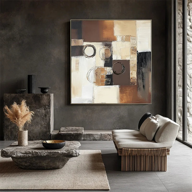Multicolor Echoes Of Geometry Abstract Art - Artwallpainting