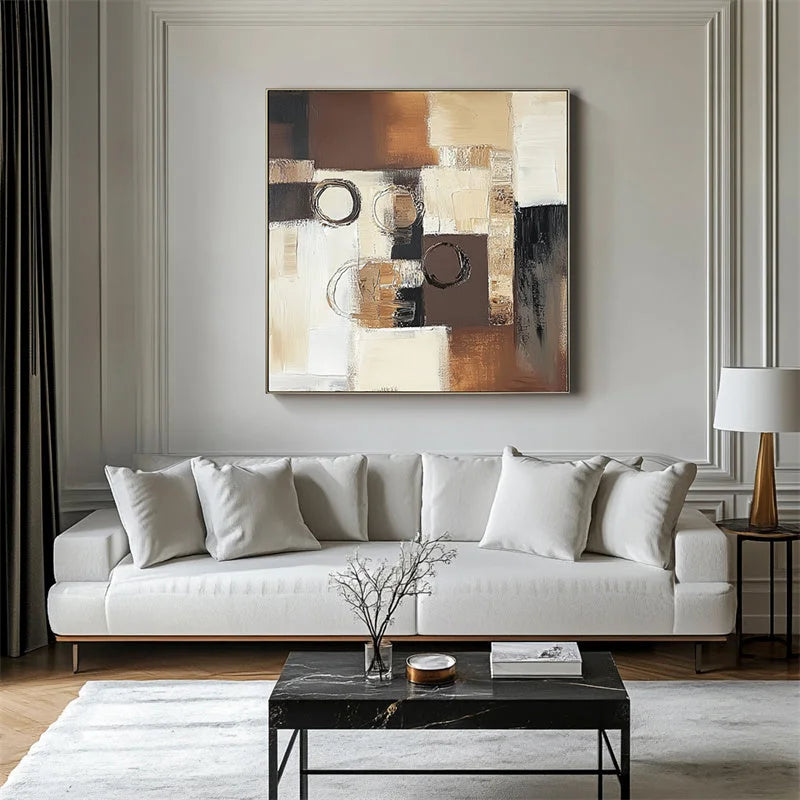 Multicolor Echoes Of Geometry Abstract Art - Artwallpainting