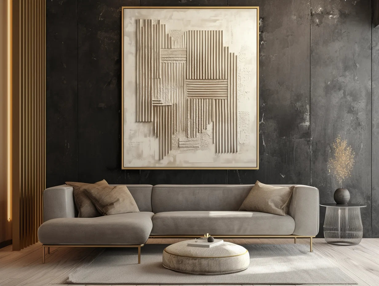 Multicolor Echoes Of Structure - Textured Canvas - Artwallpainting