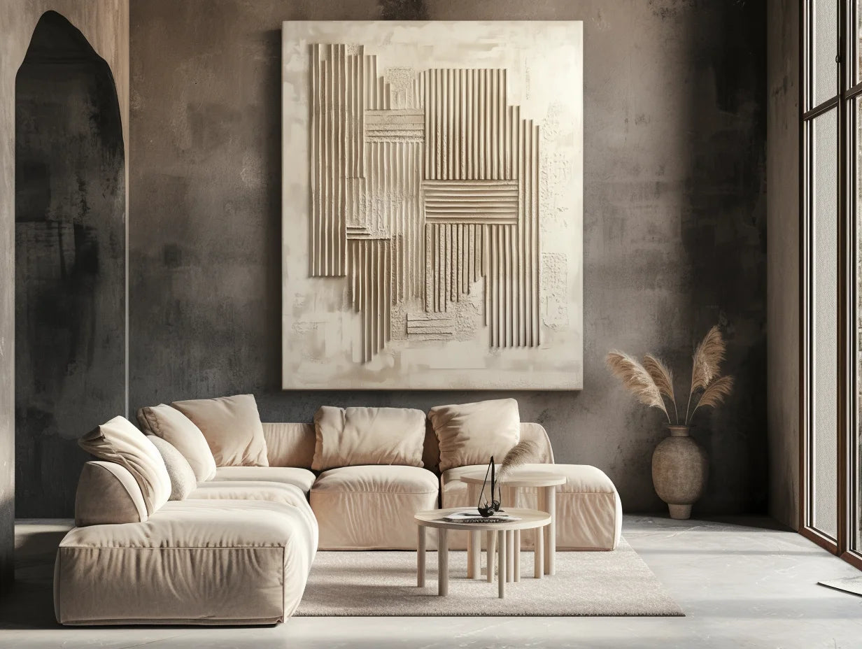 Multicolor Echoes Of Structure - Textured Canvas - Artwallpainting