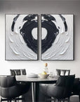 Multicolor Echoing Circles Canvas Painting For Home Decoration Set Of 2 - Artwallpainting