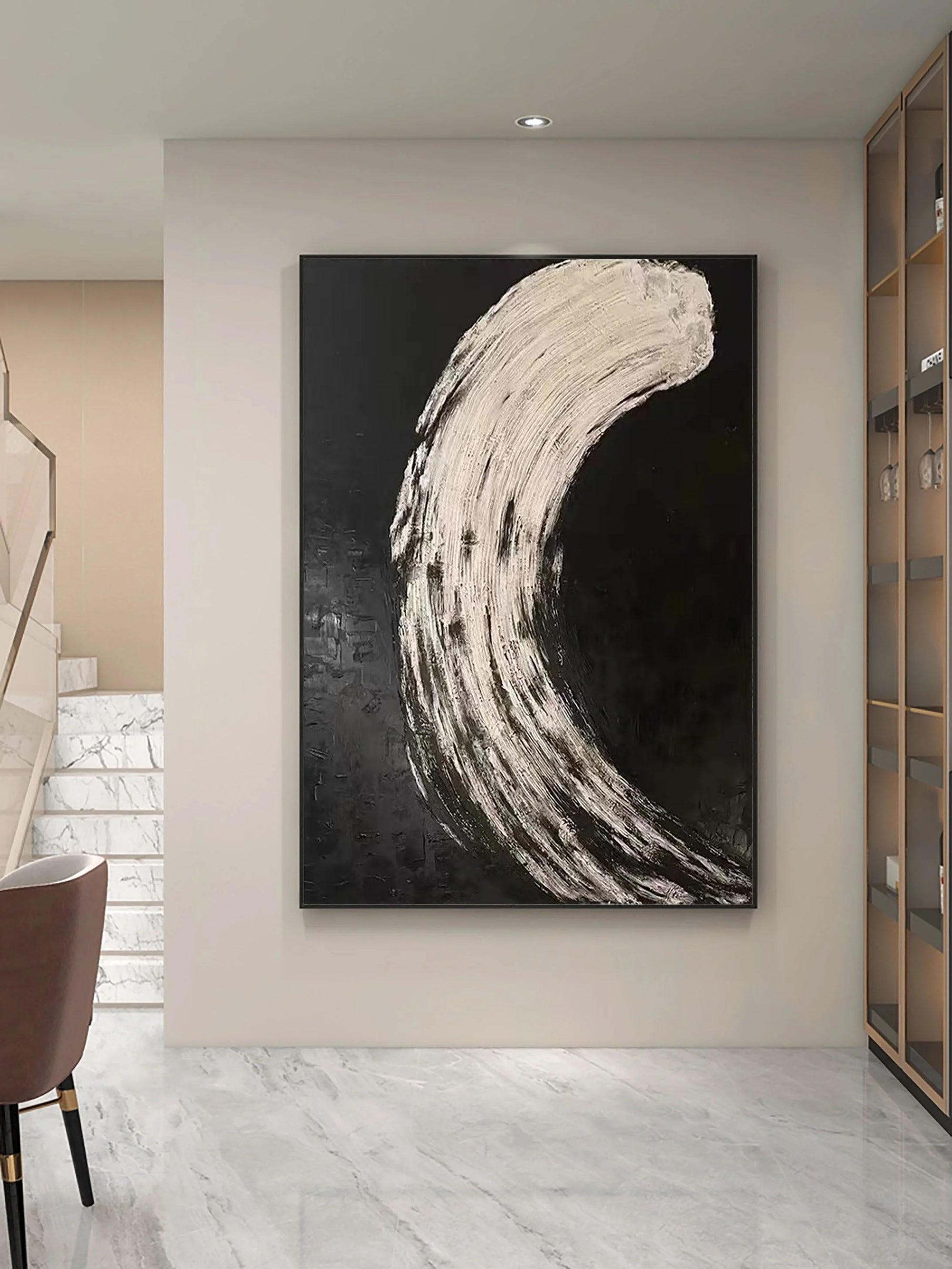 Multicolor Eclipse Flow Abstract Textured Canvas Art - Artwallpainting