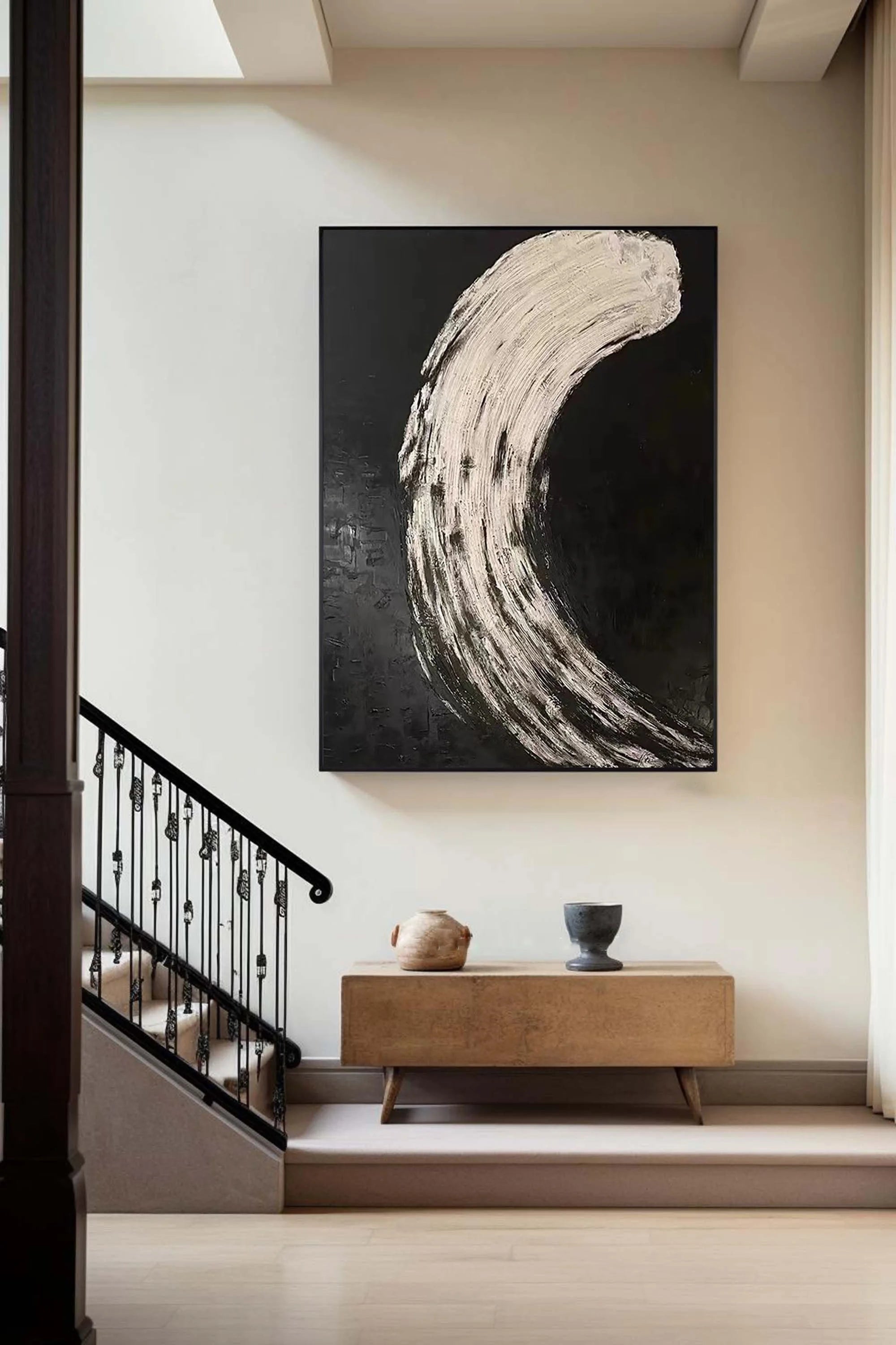 Multicolor Eclipse Flow Abstract Textured Canvas Art - Artwallpainting